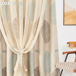LOZUJOJU pimendavad kardinad, lehtede prindikardinad elutoale magamistoa aknale, t&uuml;llkardinad 1 tk A Set W100cm x L200cm beež