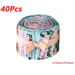 40 tk kokkurullitud puuvillasest riidest teppimisribad Eell&otilde;igatud lapit&ouml;&ouml;d r&otilde;ivaste jaoks Aksessuaarid DIY &otilde;mblust&ouml;&ouml;d 6.5*25cm/2.55*9.8inch