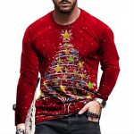 3D-j&otilde;uluvana prindiga T-s&auml;rk Meestele Juhuslik O-kaelusega pikkade varrukatega T-s&auml;rk J&otilde;ulud Harajuku T&auml;navar&otilde;ivad Moodne Suurem&otilde;&otilde;duline X'mas Top 6XL