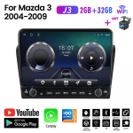 10-tolline Androidi autostereo 2-dineline raadio MAZDA 3 2004-2009 jaoks koos nupunupuga Multimeedia videopleier GPS-navigatsioon Carplay 2+32GB