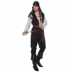 Meeste Cosplay Piraatkost&uuml;&uuml;mid Karnevali Piraadilava Esinemiskost&uuml;&uuml;m J&otilde;ulude Halloweeni Meeste Peo&uuml;likond - sall+top + vest+v&ouml;&ouml;+p&uuml;ksid+jalakate XXL