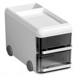 Karp Suure mahutavusega v&auml;ljat&otilde;mmatav l&auml;bipaistev sahtel lauaarvuti salvestusruum armsa bussi kujuga multifunktsionaalsed kontoritarbed valge