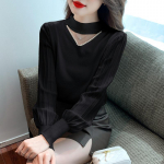 Kevadine ja s&uuml;gisene naiste kudum Pit Stripe Pearl Hollow Out kampsun Koo alumine s&auml;rk Seksikas kampsun hooaja pikkade varrukatega top One Size burgundiapunane