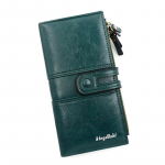 Naiste rahakott, moodne pikk nahast rahakott, suure mahutavusega lukuga lukuga sidurikott Moodne mitme kaardi rahakott, lukuga naiste sein roheline