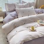 V&auml;ike v&auml;rske puuvillane pestud puuvillane neljaosaline lilleline r&auml;tik tikitud tekikate 1,8m1,5 lina voodipesu 1.2m bed sheet 3pcs