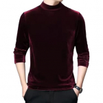 Meeste s&uuml;giskevadine topp &otilde;huke poolk&otilde;rge krae &uuml;hev&auml;rviline soe pehme vabaaja pikkade varrukatega samet elastne pullover Slim Fit T-s&auml;rk meeste riided L