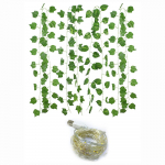 Roheliste lehtedega rotangist kunstlik luuderohi vanik v&otilde;ltsleht taimed viinapuu vanik string valgus 2 meetrit 20 roheline