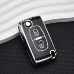 Uus TPU auto kaugjuhtimispuldi v&otilde;tme&uuml;mbrise kate Peugeot 107 207 307 308 407 607 3008 5008 jaoks Citroen Xsara Picasso C5 C6 C8 v&otilde;tmeta 2 Button Black Case must