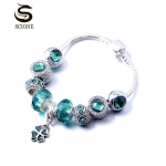 LUXY MOON K&auml;ev&otilde;ru V&auml;ike v&auml;rske neljaleheline ristiku k&auml;ev&otilde;ru Naine suure auguga klaashelmestega k&auml;ev&otilde;ru 16cm roheline