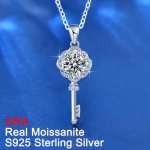 P&auml;ris 1-karaadine D-v&auml;rvi moissanite v&otilde;tmega ripats kaelakee naistele S925 h&otilde;bedane kaelakett, ehted, l&auml;binud teemanttesti 45cm