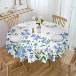 Kevadine akvarell sinililledega &uuml;mmargune laudlina veekindel lauakate pulmapeo kaunistamiseks s&ouml;&ouml;gilaua kate 4pcs 33x48 Table mat