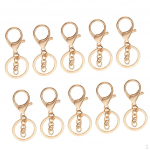 10 Pieces Lobster Snap Trigger Swivel Clips Hook Clasps Keychain Key Ring Plated Gold With the chain