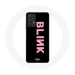 &Uuml;mbris Samsung Galaxy A32 5G Blink Fandom Blackpink Logo roosa must taust