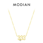 MODIAN 925 Sterling Silver number 3 Lihtne kaelakee ripats Magus p&uuml;hade lingiga kettkael naistele t&uuml;drukutele j&otilde;ulukinke ehted kuld