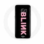 &Uuml;mbris Samsung Galaxy S6 Blink Fandomile Blackpink Logo roosa must taust