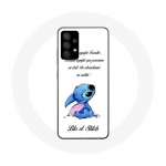 Coque pour Samsung Galaxy A13 4G / A13 4G Lite Lilo et Stitch Ohana Citation Blanc