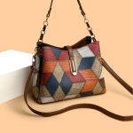 Yogodlns naiste &auml;mbrikott Pehmest PU-nahast k&otilde;rge temperamendi &otilde;lakott Vintage Design Fashion Luksuslik k&auml;ekott 26x11x19cm pruun/sinine