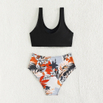 Must punase v&auml;rvi kaheosalised teismeliste t&uuml;drukute bikiinikomplektid 7-16 aastastele teismeliste t&uuml;drukute ujumistrikoo ujumiskost&uuml;&uuml;m k&otilde;rge v&ouml;&ouml;kohaga ujumisriided 7-8 years old must