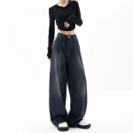Naiste &uuml;lisuured laia s&auml;&auml;rega teksad Korea mood Harajuku kottis teksap&uuml;ksid T&auml;navar&otilde;ivad Vintage Y2k s&uuml;gise vabaaja p&uuml;kste trend L must