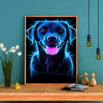 DIY Teemantmaali Sinine Koer Ristpiste komplekt Mosaiik Art Teemantmaal T&auml;isringi/ruudukujuline teemant Kodukaunistus Round 20x30cm