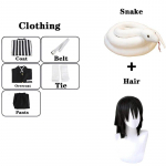 Anime Demon Slayer Kimetsu No Yaiba Iguro Obanai Haori Kimono Cosplay Kost&uuml;&uuml;m Parukas Valge mao rekvisiidid Halloweeni kost&uuml;&uuml;m L-(Full set+wig)
