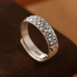 BOCAI Real S999 Pure Silver Jewelry Distressed Matte Retro Auspicious Cloud/Ploom/Lootus Hiina stiilis naiste lahtine s&otilde;rmus