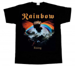 Rainbow Rising'76 Richie Blackmore must l&uuml;hikeste varrukatega unisex T-s&auml;rk S