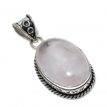 Natural Rose Quartz Gemstone Handmade 925 Sterling Silver Pendant 1.89 u6d91