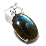 Natural Labradorite Gemstone Handmade 925 Sterling Silver Pendant 1.81 q9v82