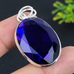 Natural London Blue Topaz Gemstone 925 Sterling Silver Pendant 1.89 a5h14