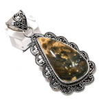 Natural Ocean Jasper Gemstone Handmade 925 Sterling Silver Pendant 2.56 f6c24