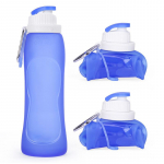 Kokkupandav kaasaskantav reisitass Toiduk&otilde;lblik 500 ml silikoonist veepudel Kuumakindel veetass v&auml;lispordi rattas&otilde;iduks 320ml（11oz） sinine