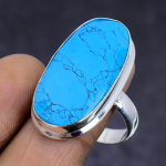 Natural Santa Rosa Turquoise Gemstone 925 Sterling Silver Ring Size 10.5 d5m86