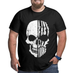Suures suuruses S-6XL kaalule 50&ndash;135 kg Suvine vintage meeste T-s&auml;rk Militar Skull Print T-s&auml;rgid vabaaja l&uuml;hikeste varrukatega pullover Suure kaelusega T-s&auml;rgid M must