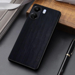 &Uuml;mbris Xiaomi Redmi 13C 12C 12 10C 10A 10 4G 5G funda ainulaadne kerge puidumustriga PU-nahast kate Redmi 13C must