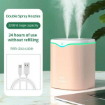 2000 ml USB &otilde;huniisutaja kahe pihustuspordiga eeterlik &otilde;li aroomiteraapia Humificador Cool Mist Maker Fogger Purify kodukontori jaoks