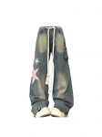 Naised Baggy Star Teksad Vintage Harajuku Oversize k&otilde;rge v&ouml;&ouml;kohaga teksariidest p&uuml;ksid Emo 2000ndatel Y2k 90s Esteetilised laiad p&uuml;ksid r&auml;pased riided XL sinine