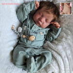 19-tollised elutruud Bebe Reborn nukud suletud silmadega Levi, viimistletud 3D-v&auml;rvitud nahk Vasts&uuml;ndinu figuurim&auml;nguasjad lastele S&uuml;nnip&auml;evaks &uuml;llatus kingitus cloth body