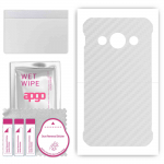 apgo Protective Skin Sticker for the back compatible with Samsung Galaxy Xcover 3 G389F, Wrap Film, Foil, Vinyl - Pattern Transparent Carbon