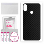 apgo Protective Skin Sticker for the back compatible with Doogee X50L, Wrap Film, Foil, Vinyl - Pattern Carbon Black