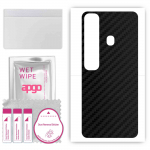 apgo Protective Skin Sticker for the back compatible with Tecno Spark 7 Pro, Wrap Film, Foil, Vinyl - Pattern Carbon Black