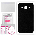 apgo Protective Skin Sticker for the back compatible with Samsung Galaxy J1 (2016), Wrap Film, Foil, Vinyl - Pattern Matte Black