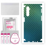 apgo Protective Skin Sticker for the back+sides compatible with Realme 6, Full Wrap Film, Foil, Vinyl - Pattern Carbon Chameleon CAKA1
