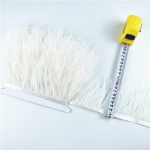 5M High Quality Ostrich Feathers on Tape Ribbon Fringe Trim 8-10cm DIY Sewing Trimmings Flecos White Feather Dress Clothes punane