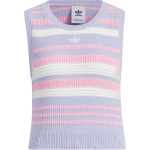 Adidas Originals Triibuline Kootud Top Logoga Tikandiga Naiste Topid Helelilla JI7053 M white