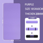 Pikem paks libisemiskindel meeste treeningmatt Suure tihedusega treeningjoogamatid j&otilde;usaali koduseks treeninguks v&otilde;imlemiseks 185x60x2cm Purple