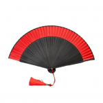 Bambusest k&auml;eshoitav tantsuventilaator Hiina vanaaegsed kerged tutid jahutusventilaator peenelt kokkuvolditava muusikafestivali pulmakiriku jaoks punane