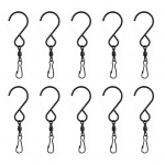 10 tk dekoratiivsed roostevabast terasest kasulikud multifunktsionaalsed lindude s&ouml;&ouml;tja p&ouml;&ouml;rlevad riputuskonksud S p&ouml;&ouml;rlevad konksud must