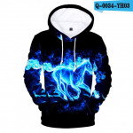 3-14-aastastele lastele Pusa, sinine ja lilla 3D Fire Flame riided poisid t&uuml;drukud dressipluusid Harajuku mantel 160