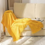 Diivani diivanvoodi tekk Vahvlikootud narmastega kerged tekid ja tekid kodu elutuppa, talumaja sisekujunduseks Boho puuvillane koe 127*152CM  500g